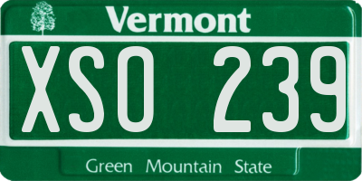 VT license plate XSO239