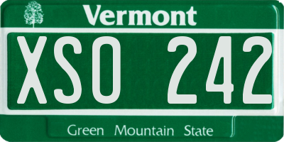 VT license plate XSO242