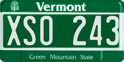 VT license plate XSO243
