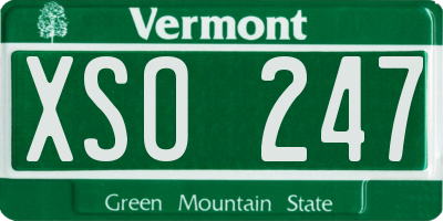 VT license plate XSO247