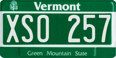 VT license plate XSO257