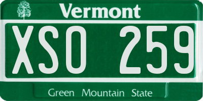VT license plate XSO259