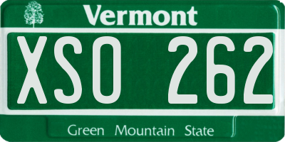 VT license plate XSO262