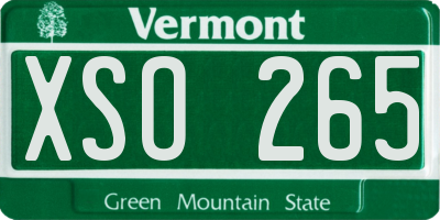 VT license plate XSO265