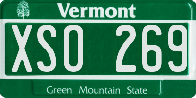 VT license plate XSO269