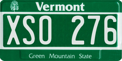 VT license plate XSO276