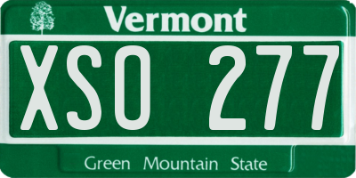 VT license plate XSO277