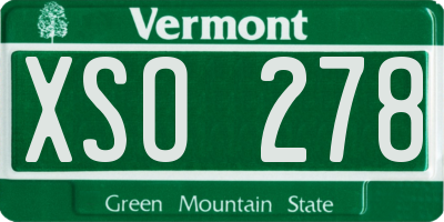 VT license plate XSO278