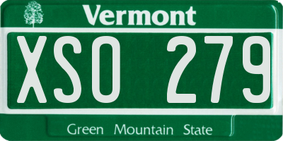 VT license plate XSO279