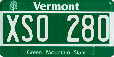 VT license plate XSO280