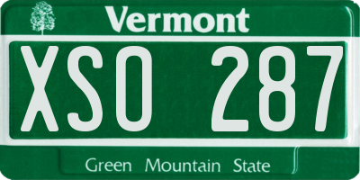 VT license plate XSO287
