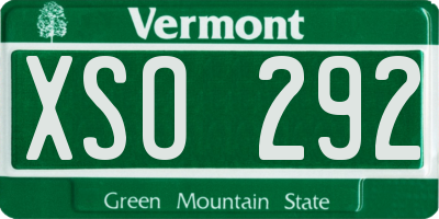 VT license plate XSO292