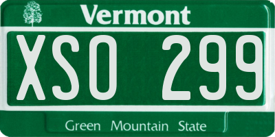 VT license plate XSO299