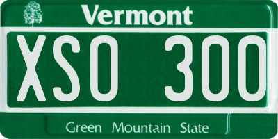 VT license plate XSO300