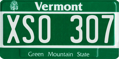 VT license plate XSO307