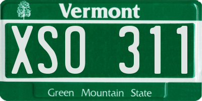 VT license plate XSO311