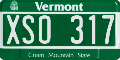 VT license plate XSO317