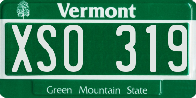 VT license plate XSO319