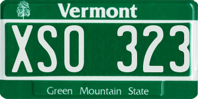 VT license plate XSO323