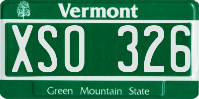VT license plate XSO326