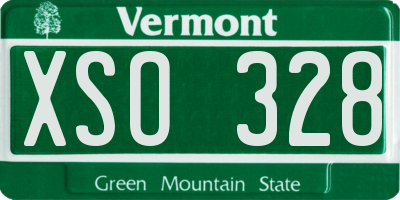 VT license plate XSO328