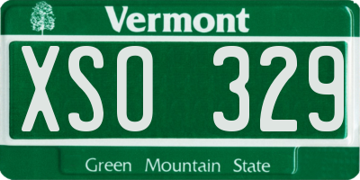 VT license plate XSO329