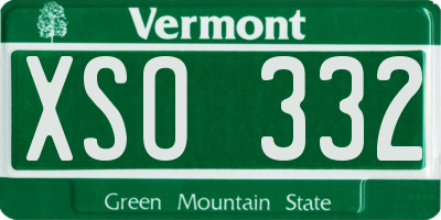 VT license plate XSO332