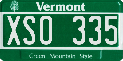VT license plate XSO335