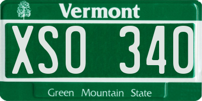 VT license plate XSO340