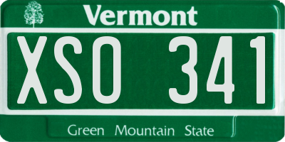 VT license plate XSO341