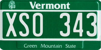 VT license plate XSO343