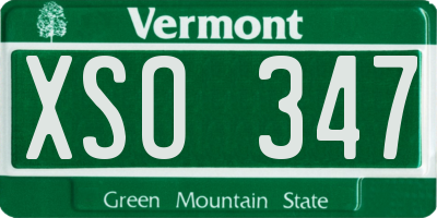 VT license plate XSO347