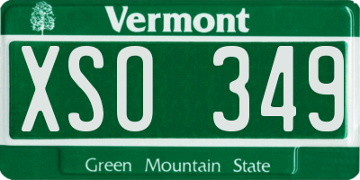 VT license plate XSO349