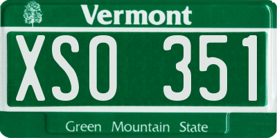 VT license plate XSO351