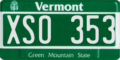 VT license plate XSO353