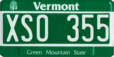 VT license plate XSO355