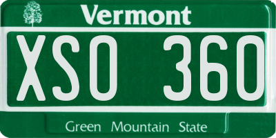 VT license plate XSO360
