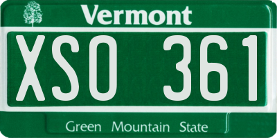 VT license plate XSO361