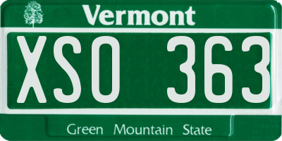 VT license plate XSO363