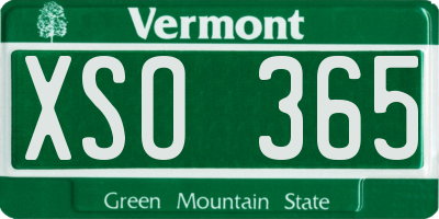 VT license plate XSO365