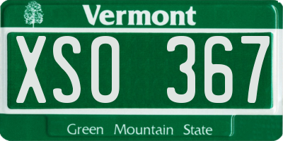 VT license plate XSO367