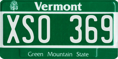 VT license plate XSO369
