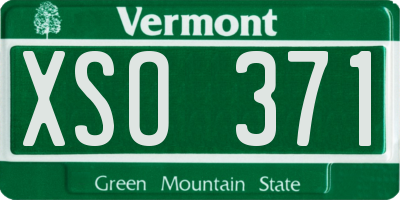 VT license plate XSO371