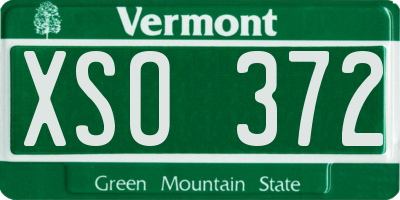 VT license plate XSO372