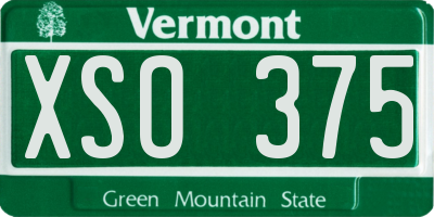 VT license plate XSO375