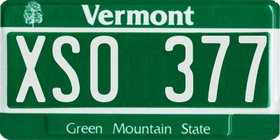 VT license plate XSO377