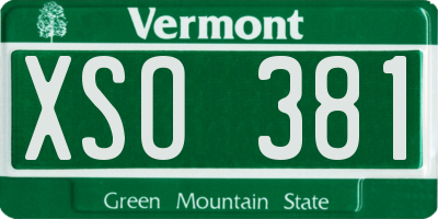 VT license plate XSO381