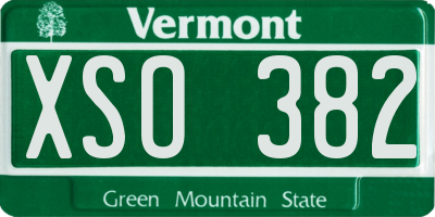 VT license plate XSO382