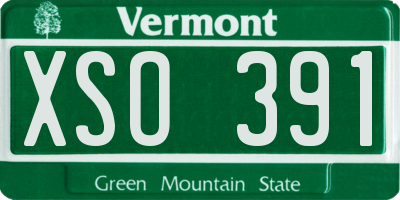 VT license plate XSO391