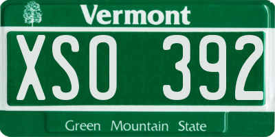 VT license plate XSO392